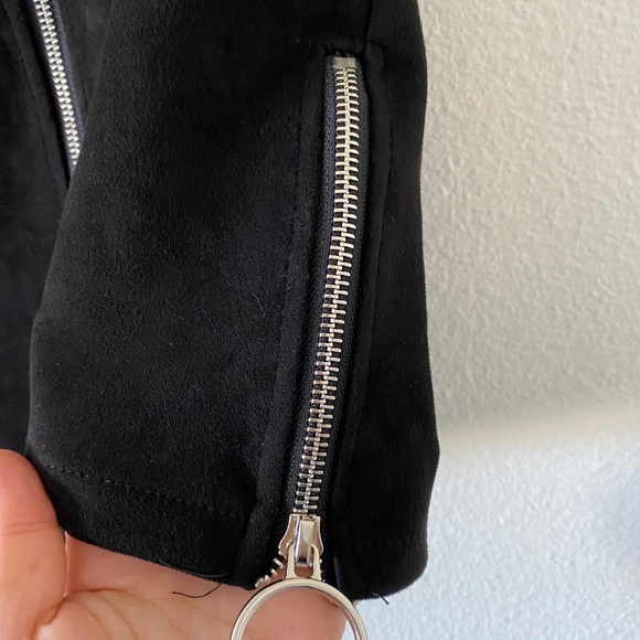 Seek The Label Black Faux Suede Zipper Mini Skirt - Picture 4 of 7